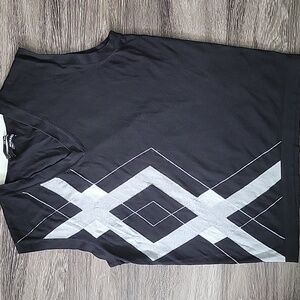 Murano Gray & Black Sweater . Silk Blend w/ Diamond Pattern